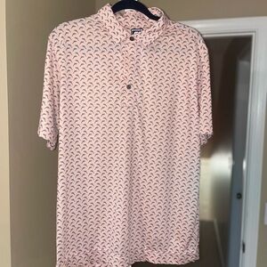 FootJoy Pink and Blue Patterned Polo Shirt